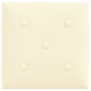 Pannelli Murali 12 pz Crema 30x30 cm Similpelle 1,08 m²