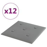 Pannelli Murali 12 pz Grigi 30x30 cm Similpelle 1,08 m²