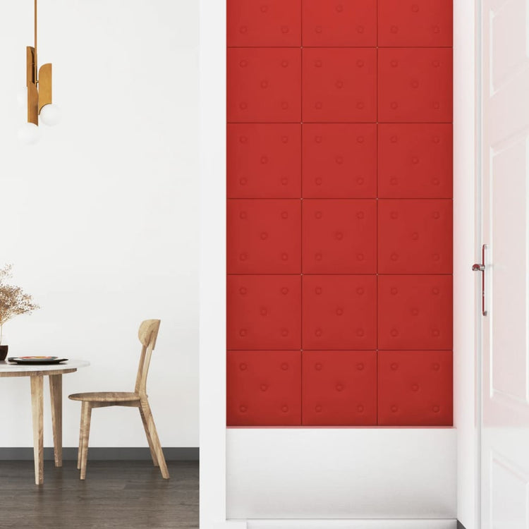 Pannelli Murali 12 pz Rosso Vino 30x30 cm Similpelle 1,08 m²