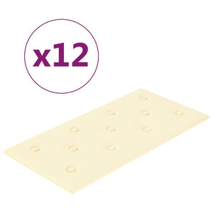 Pannelli Murali 12 pz Crema 60x30 cm Similpelle 2,16 m² cod mxl 12071