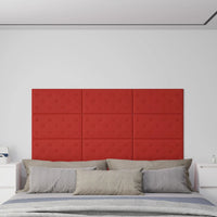 Pannelli Murali 12 pz Rosso Vino 60x30 cm Similpelle 2,16 m²