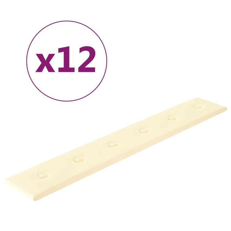 Pannelli Murali 12 pz Crema 90x15 cm in Similpelle 1,62 m² cod mxl 27316