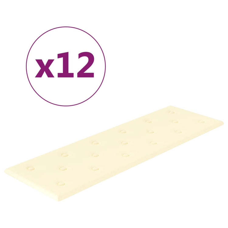 Pannelli Murali 12 pz Crema 90x30 cm in Similpelle 3,24 m² cod mxl 15919