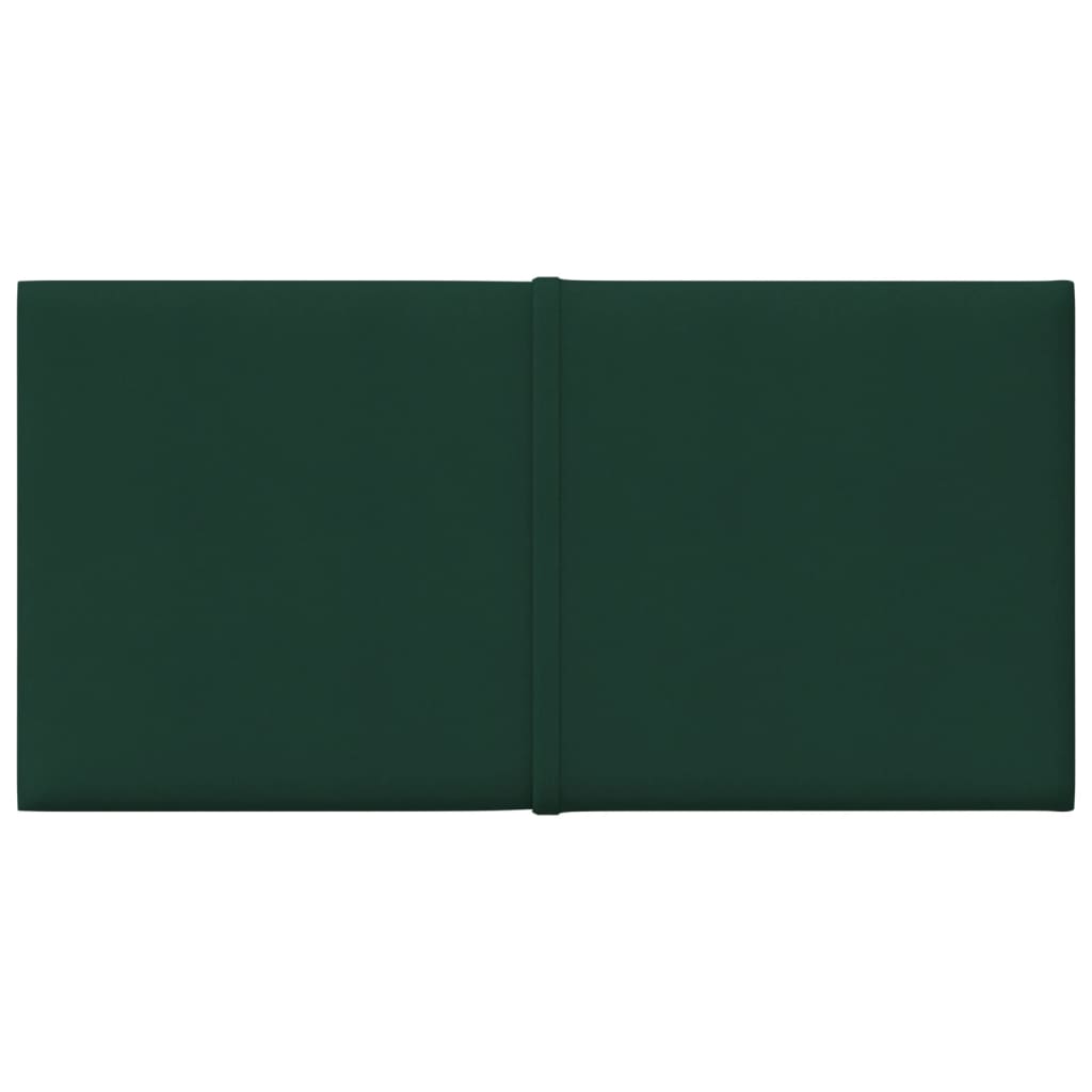 Pannelli Murali 12 pz Verde Scuro 30x15 cm Tessuto 0,54 m² 344014