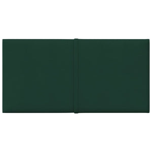 Pannelli Murali 12 pz Verde Scuro 30x15 cm Tessuto 0,54 m² 344014