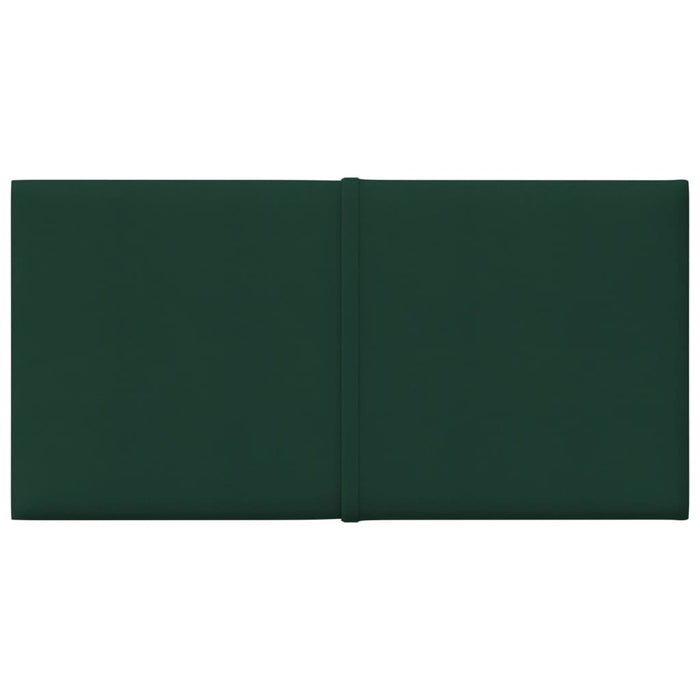 Pannelli Murali 12 pz Verde Scuro 30x15 cm Tessuto 0,54 m² 344014