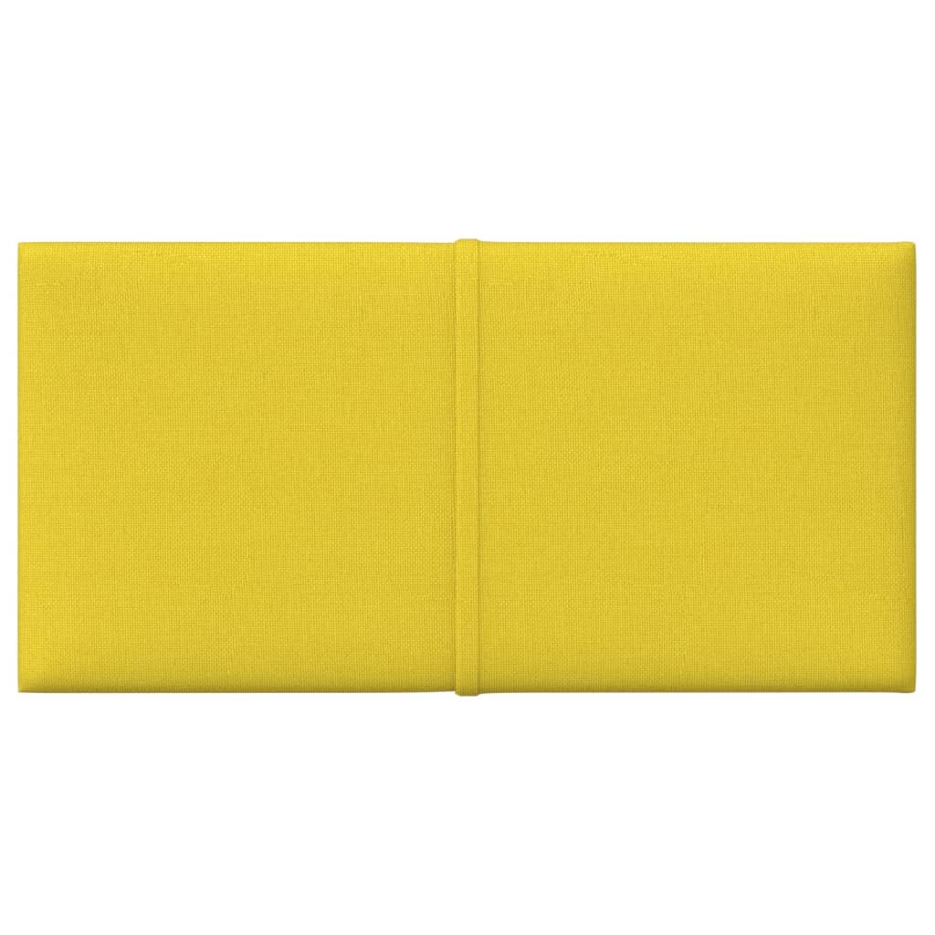 Pannelli Murali 12 pz Giallo chiaro 30x15 cm Tessuto 0,54 m² 344018