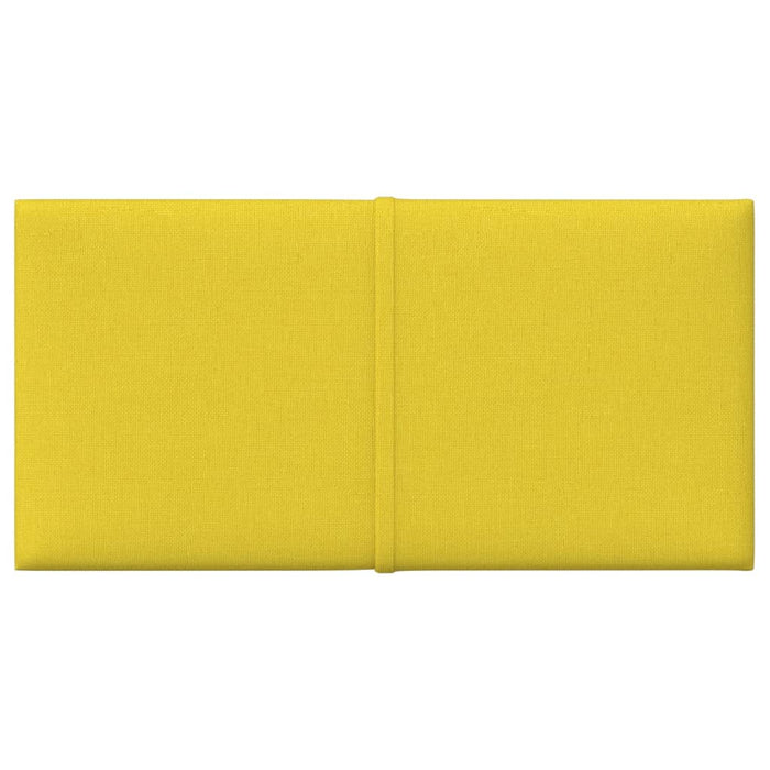 Pannelli Murali 12 pz Giallo chiaro 30x15 cm Tessuto 0,54 m² 344018