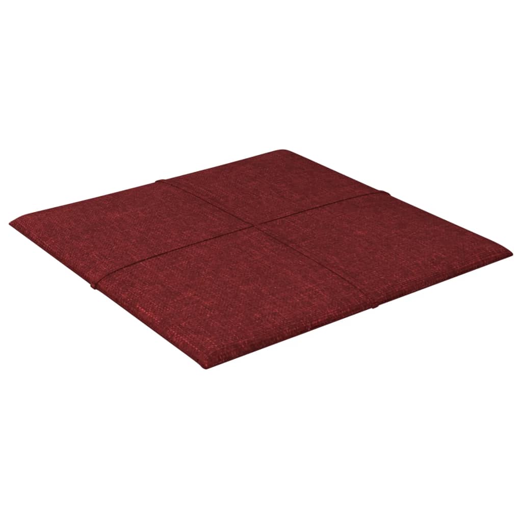 Pannelli Murali 12 pz Rosso Vino 30x30 cm in Tessuto 1,08 m² 344034