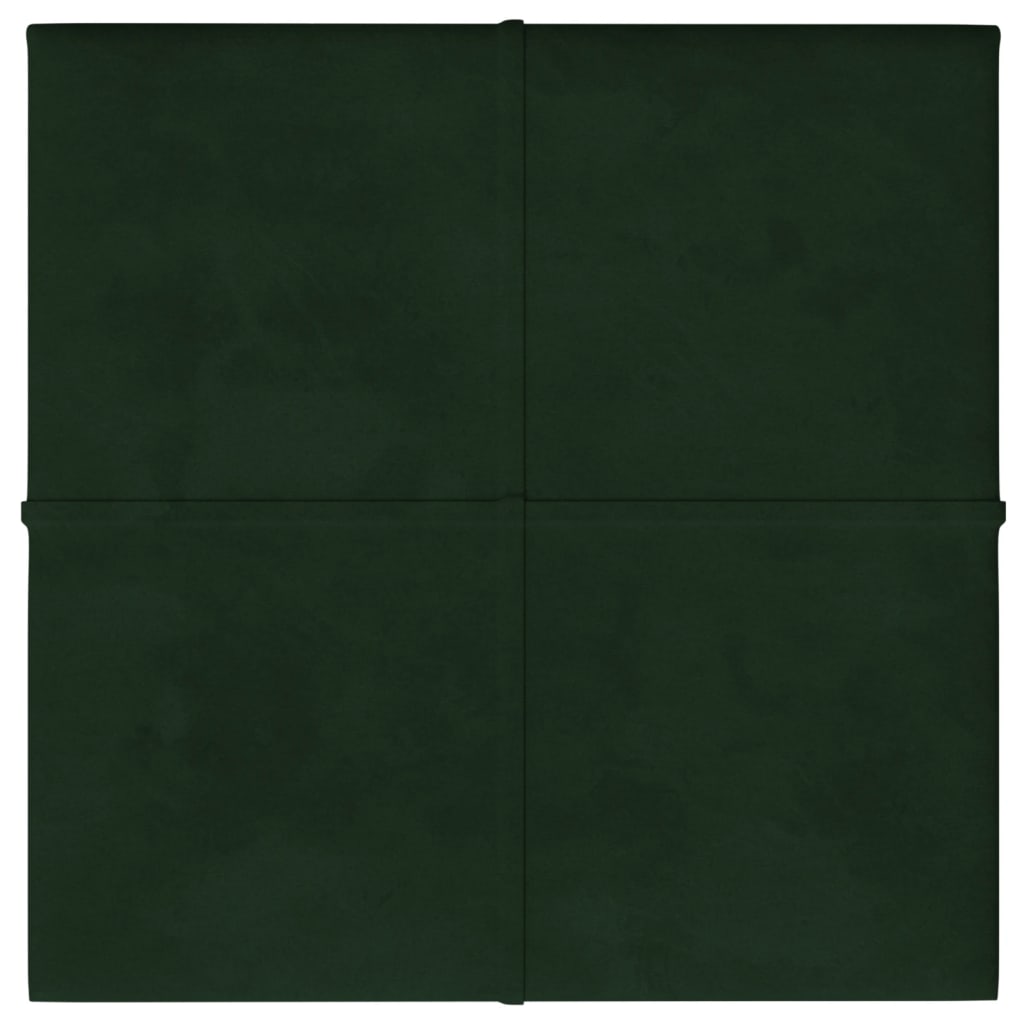 Pannelli Murali 12 pz Verde Scuro 60x15 cm Velluto 1,08 m² cod mxl 16911