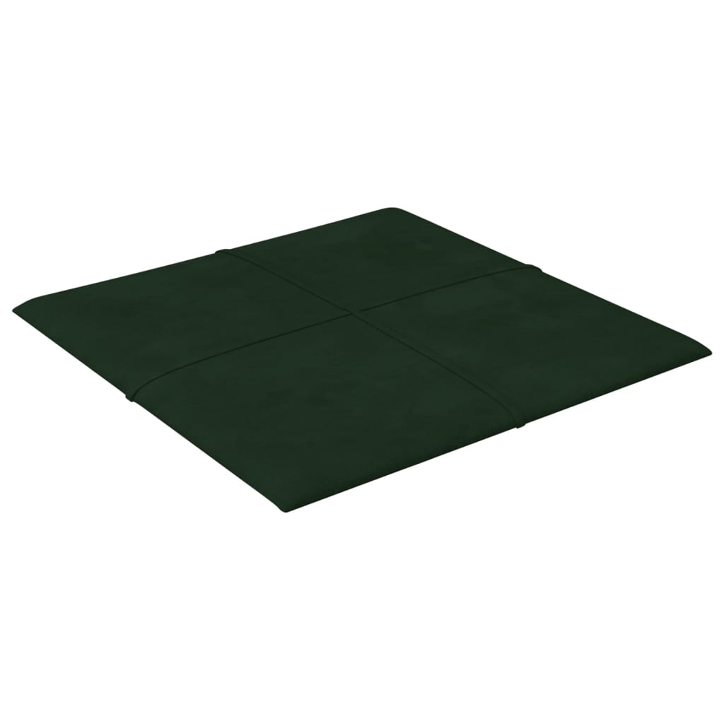 Pannelli Murali 12 pz Verde Scuro 60x15 cm Velluto 1,08 m² cod mxl 16911