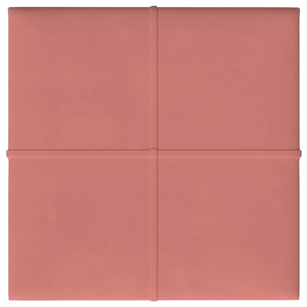 Pannelli Murali 12 pz Rosa 30x30 cm Velluto 1,08 m² 344045