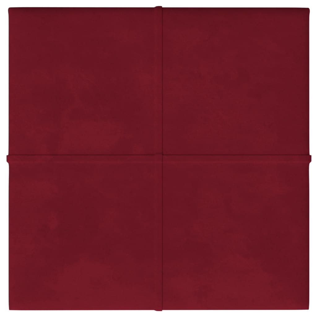 Pannelli Murali 12 pz Rosso Vino 60x15 cm Velluto 1,08 m² cod mxl 23444