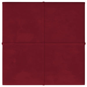 Pannelli Murali 12 pz Rosso Vino 60x15 cm Velluto 1,08 m² cod mxl 23444