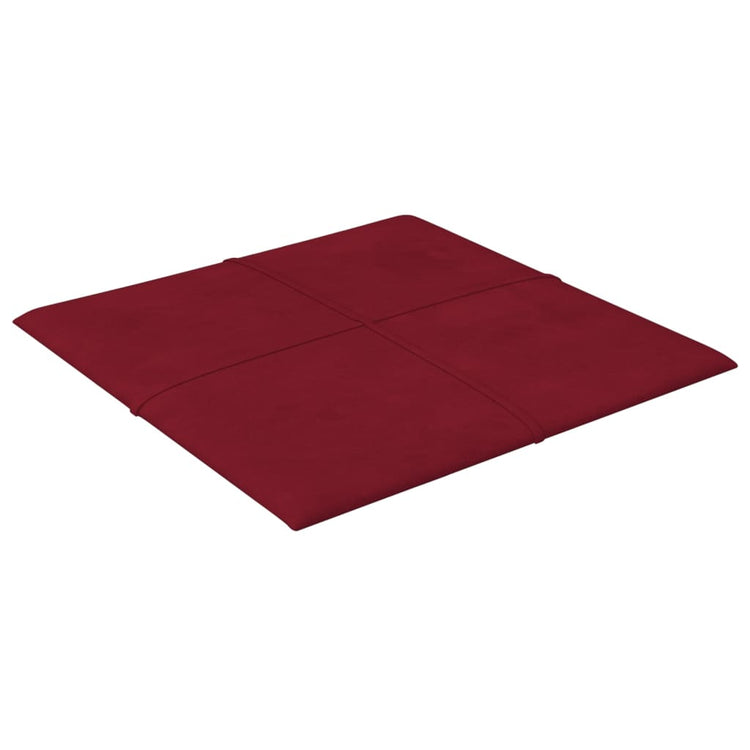 Pannelli Murali 12 pz Rosso Vino 60x15 cm Velluto 1,08 m² cod mxl 23444