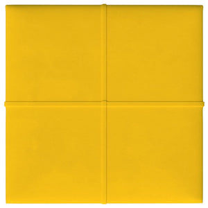 Pannelli Murali 12 pz Gialli 30x30 cm Velluto 1,08 m²