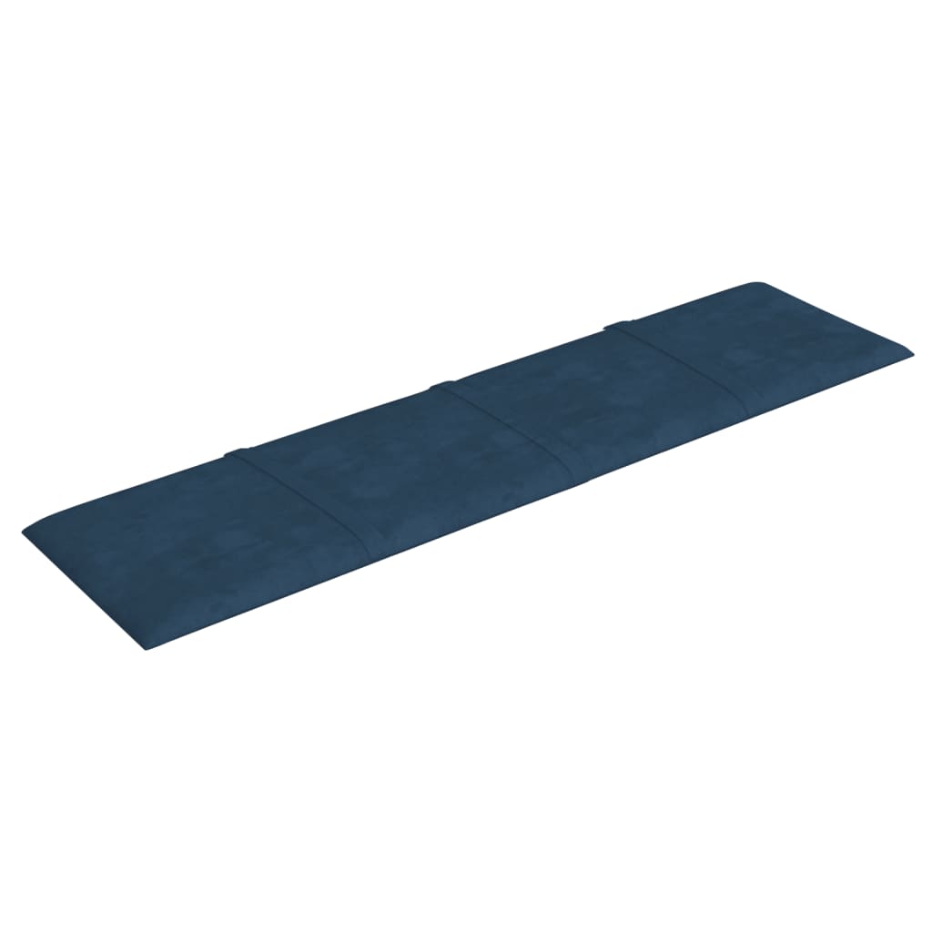 Pannelli Murali 12 pz Blu 60x15 cm Velluto 1,08 m² 344062