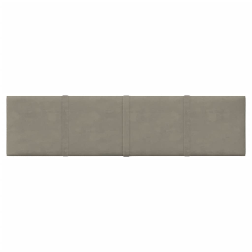 Pannelli Murali 12 pz Grigio Chiaro 60x15 cm Velluto 1,08 m²