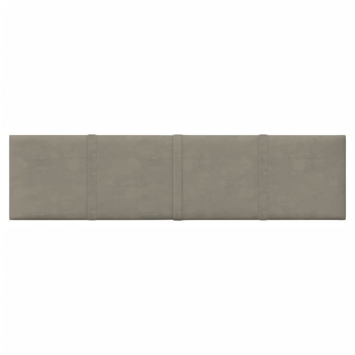 Pannelli Murali 12 pz Grigio Chiaro 60x15 cm Velluto 1,08 m²