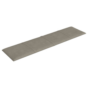 Pannelli Murali 12 pz Grigio Chiaro 60x15 cm Velluto 1,08 m²