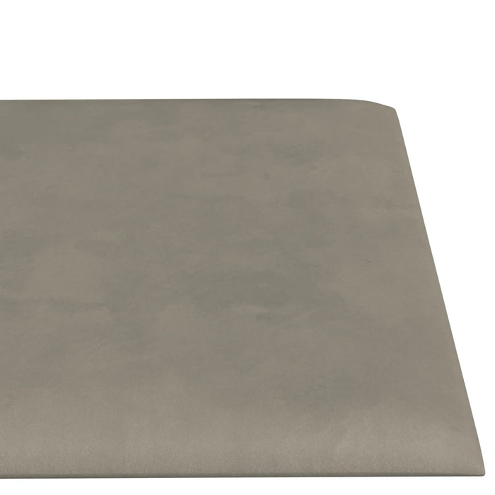 Pannelli Murali 12 pz Grigio Chiaro 60x15 cm Velluto 1,08 m² 344063