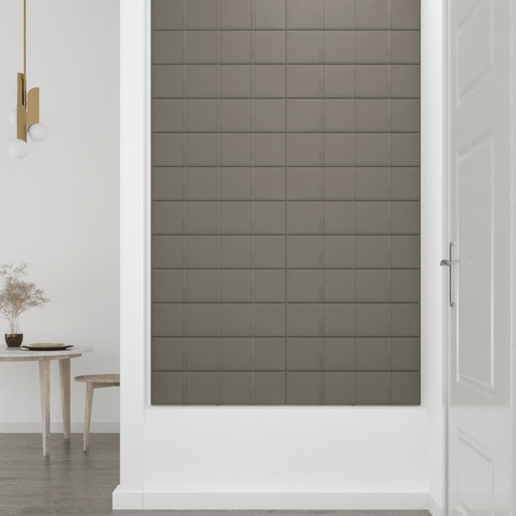 Pannelli Murali 12 pz Grigio Chiaro 60x15 cm Velluto 1,08 m²