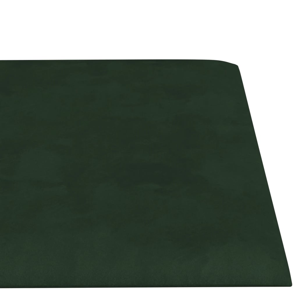 Pannelli Murali 12 pz Verde Scuro 60x15 cm Velluto 1,08 m²