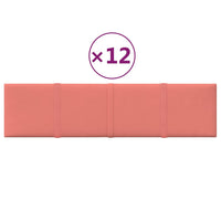 Pannelli Murali 12 pz Rosa 60x15 cm Velluto 1,08 m²