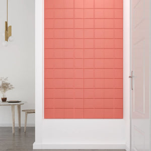 Pannelli Murali 12 pz Rosa 60x15 cm Velluto 1,08 m²