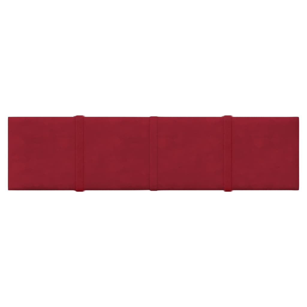 Pannelli Murali 12 pz Rosso Vino 60x15 cm Velluto 1,08 m²