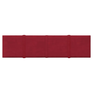 Pannelli Murali 12 pz Rosso Vino 60x15 cm Velluto 1,08 m²