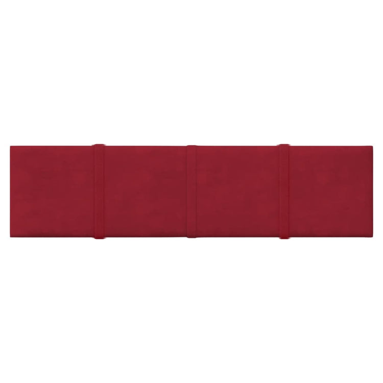 Pannelli Murali 12 pz Rosso Vino 60x15 cm Velluto 1,08 m²