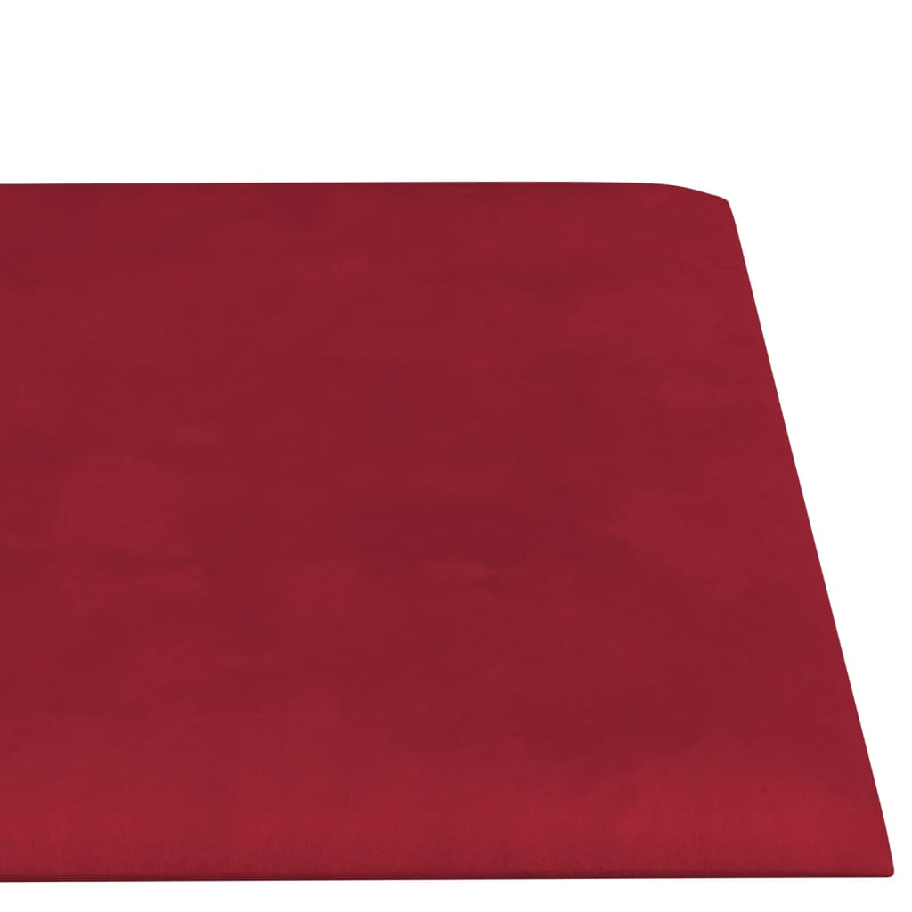 Pannelli Murali 12 pz Rosso Vino 60x15 cm Velluto 1,08 m²