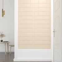 Pannelli Murali 12 pz Crema 60x15 cm Velluto 1,08 m² cod mxl 11760