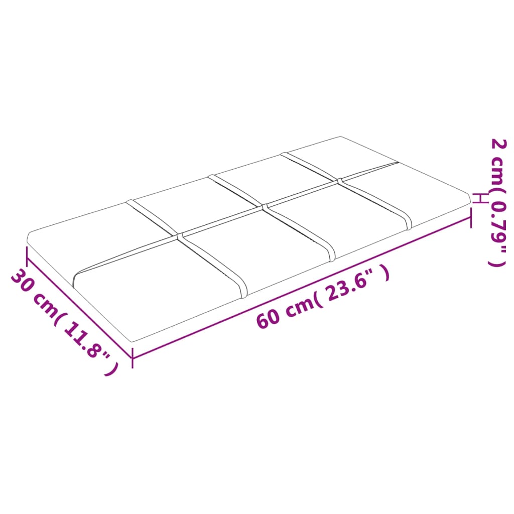 Pannelli Murali 12 pz Tortora 60x30 cm in Tessuto 2,16 m² 344079