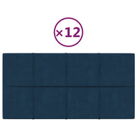 Pannelli Murali 12 pz Blu 60x30 cm in Velluto 2,16 m² 344083