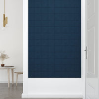 Pannelli Murali 12 pz Blu 60x30 cm in Velluto 2,16 m² 344083