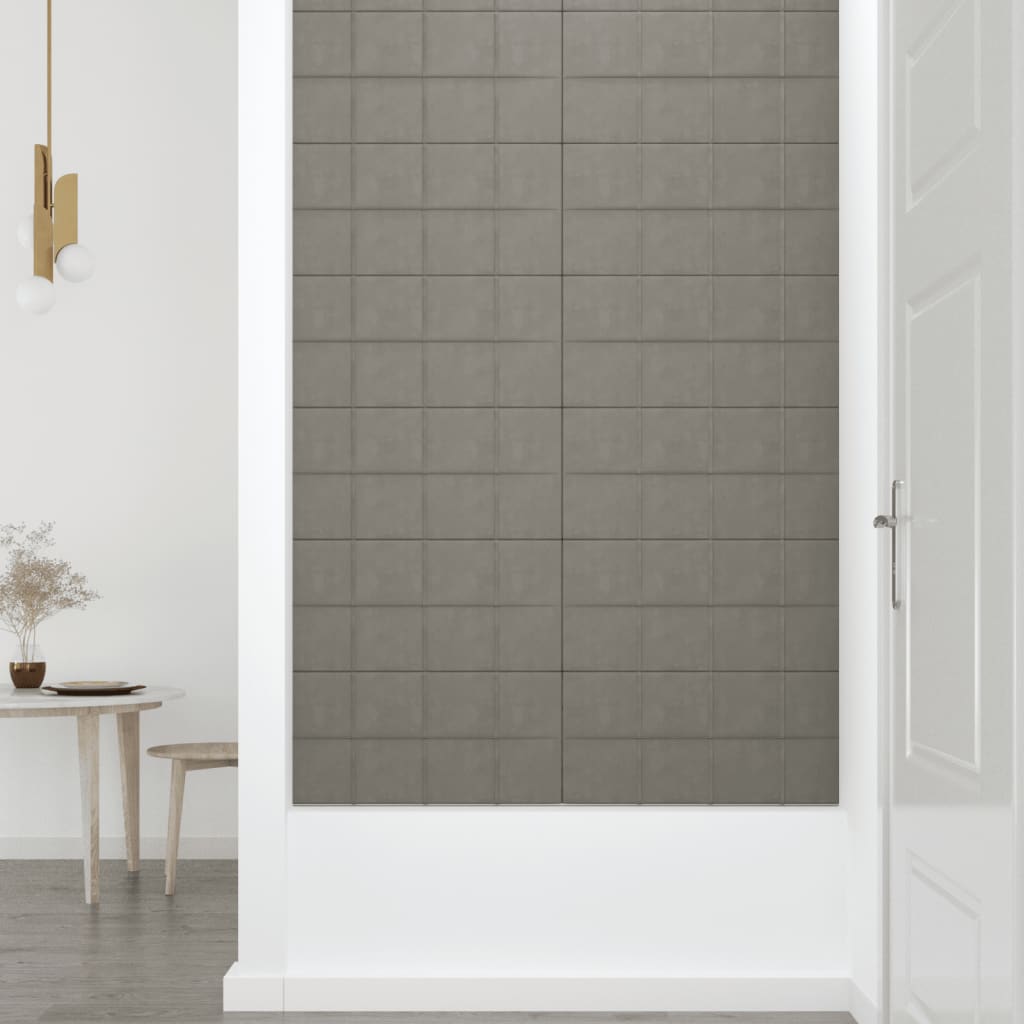 Pannelli Murali 12 pz Grigio Chiaro 60x30 cm in Velluto 2,16 m² cod mxl 21110