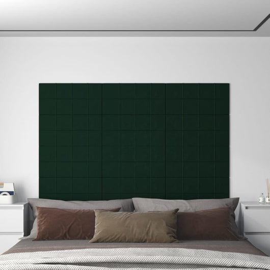 Pannelli Murali 12 pz Verde Scuro 60x30 cm in Velluto 2,16 m² cod mxl 17835