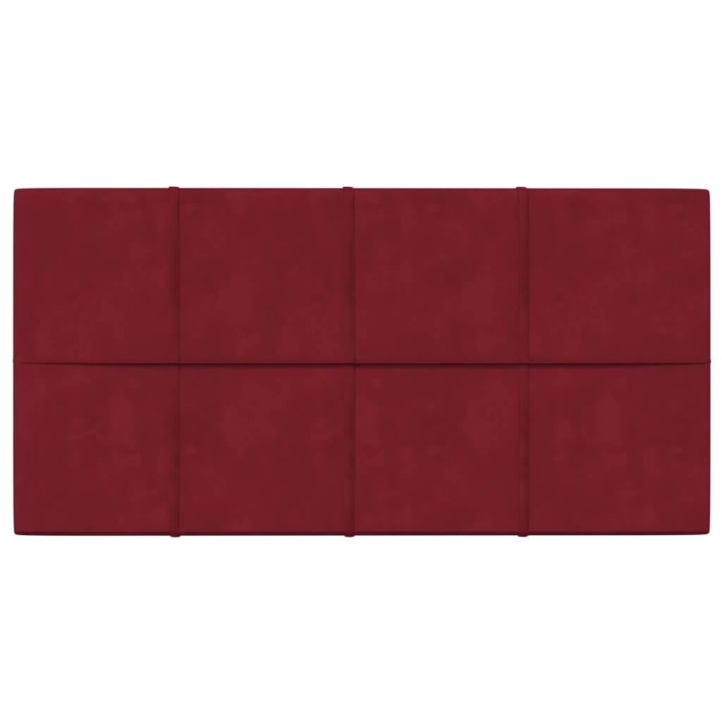 Pannelli Murali 12 pz Rosso Vino 60x30 cm in Velluto 2,16 m²