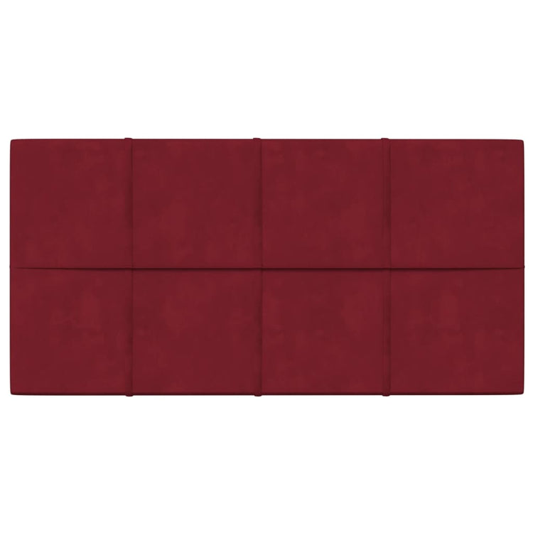 Pannelli Murali 12 pz Rosso Vino 60x30 cm in Velluto 2,16 m²