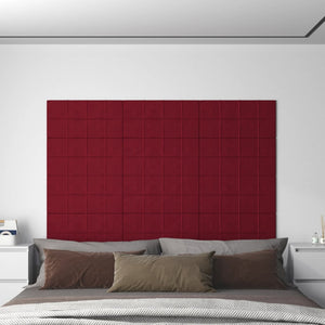 Pannelli Murali 12 pz Rosso Vino 60x30 cm in Velluto 2,16 m²