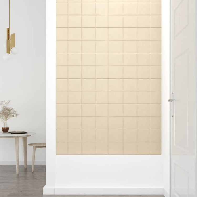 Pannelli Murali 12 pz Crema 60x30 cm Velluto 2,16 m² cod mxl 10037