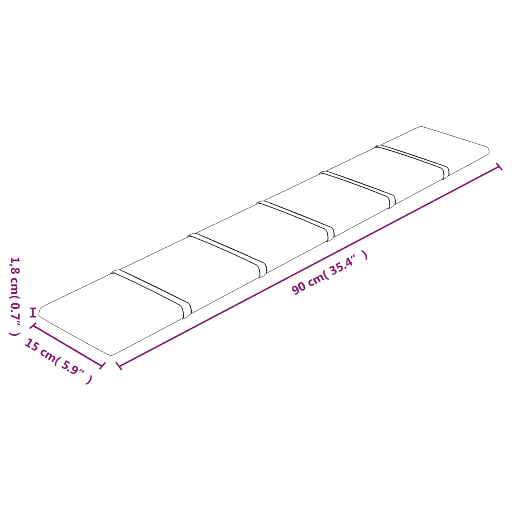 Pannelli Murali 12 pz Marroni 90x15 cm Tessuto 1,62 m² 344096