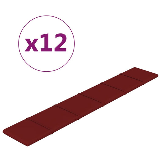 Pannelli Murali 12 pz Rosso Vino 90x15 cm Tessuto 1,62 m² cod mxl 25909