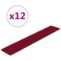 Pannelli Murali 12 pz Rosso Vino 90x15 cm Velluto 1,62 m² 344109