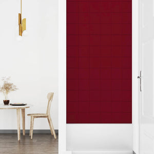 Pannelli Murali 12 pz Rosso Vino 90x15 cm Velluto 1,62 m² cod mxl 25787