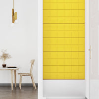 Pannelli Murali 12 pz Giallo chiaro 90x30 cm in Tessuto 3,24 m² 344123