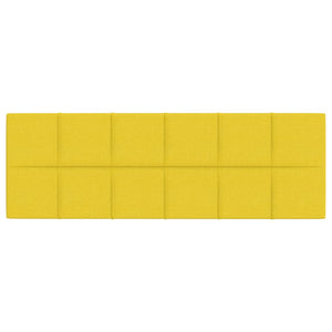 Pannelli Murali 12 pz Giallo chiaro 90x30 cm in Tessuto 3,24 m² 344123