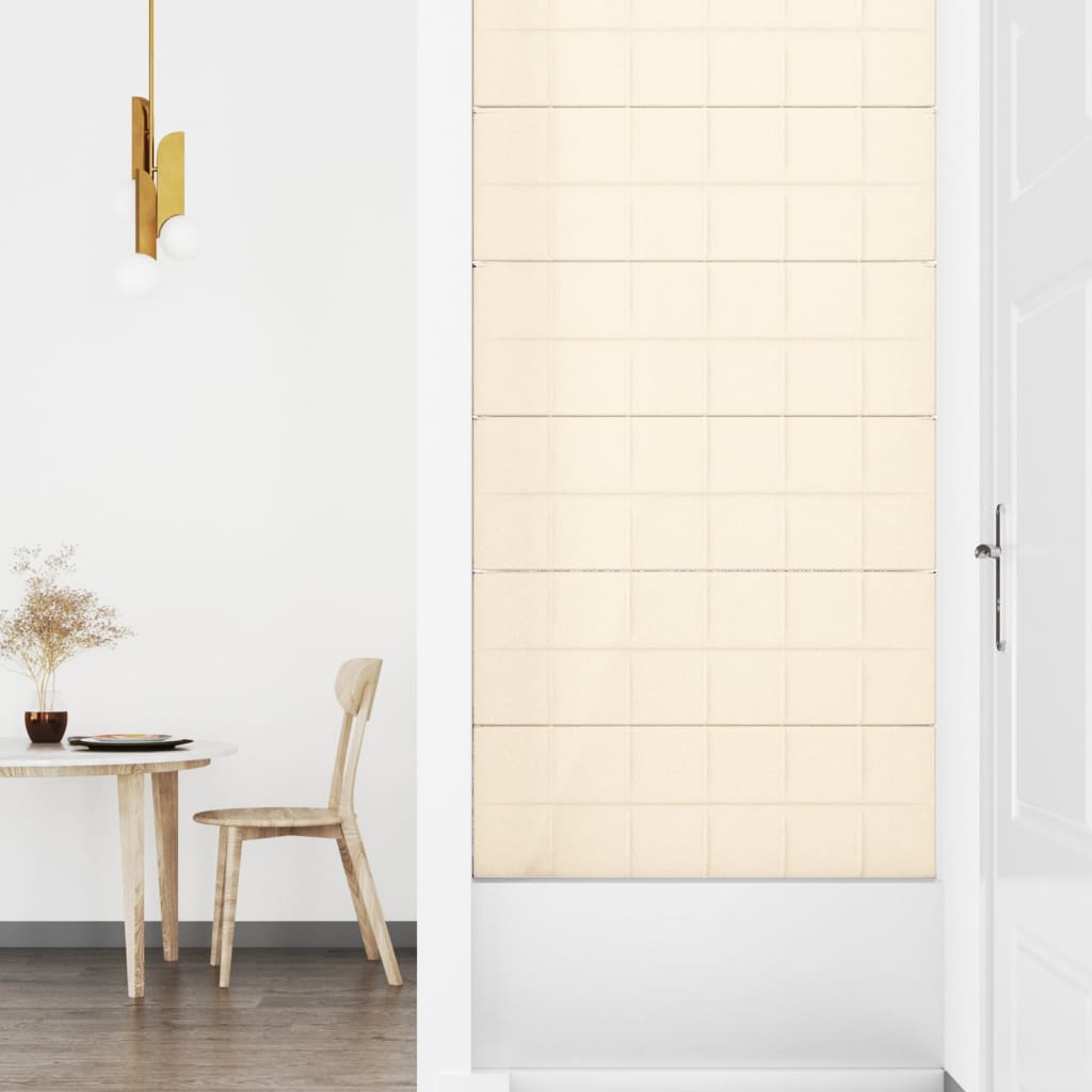 Pannelli Murali 12 pz Crema 90x30 cm Velluto 3,24 m² cod mxl 5576